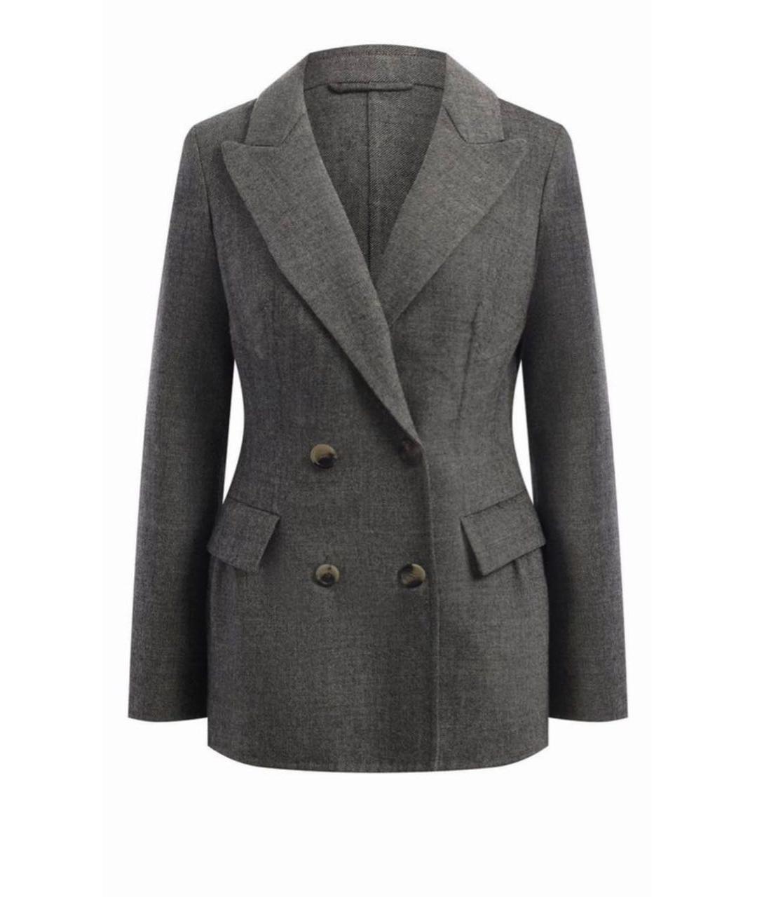 ERMANNO SCERVINO Серый шерстяной жакет/пиджак, фото 7