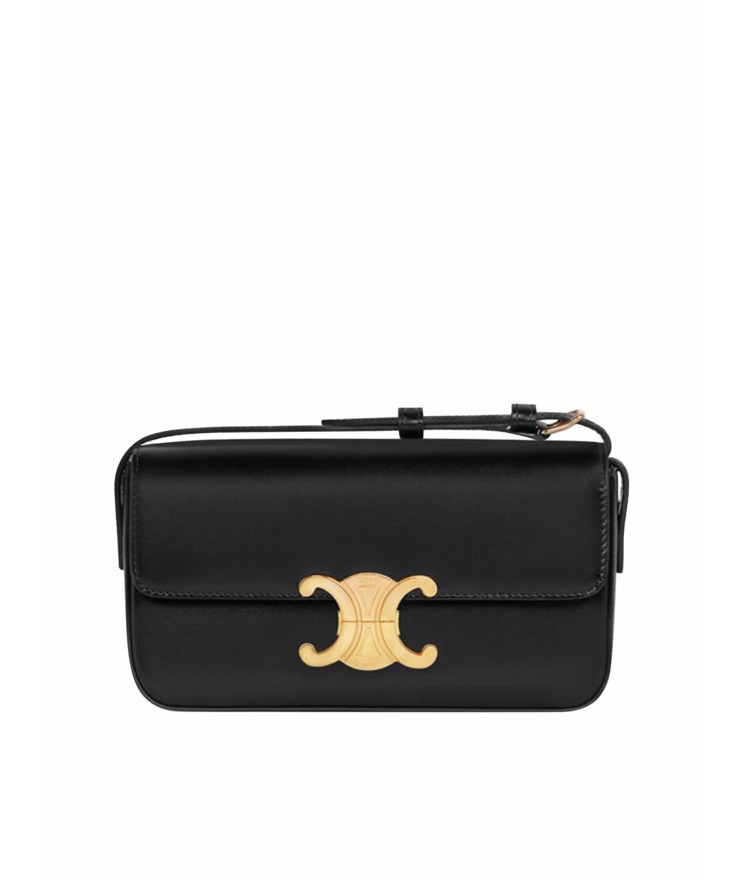 CELINE Черная кожаная сумка с короткими ручками, фото 9