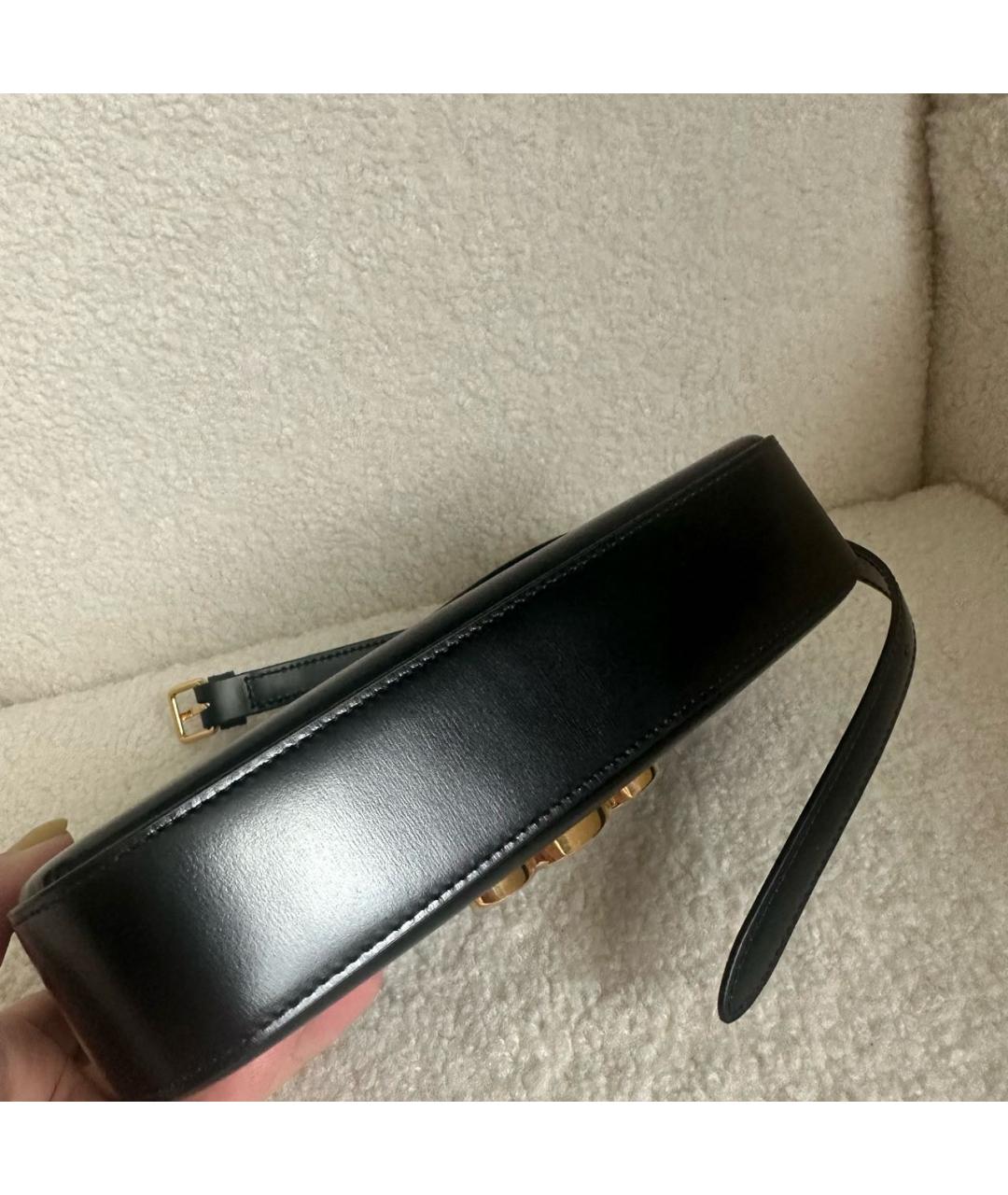 CELINE Черная кожаная сумка с короткими ручками, фото 6