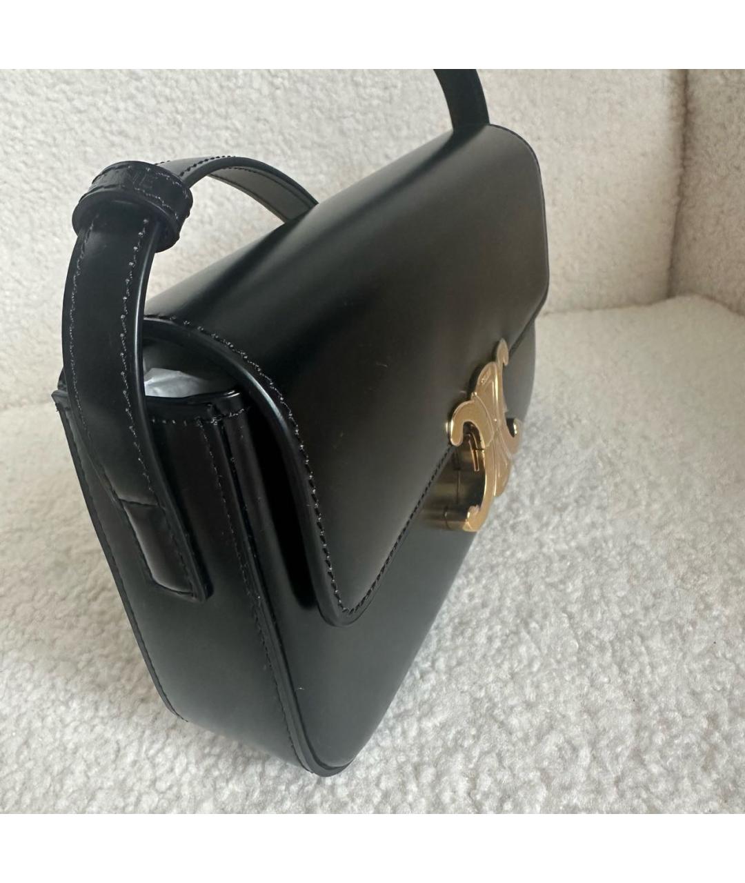 CELINE Черная кожаная сумка с короткими ручками, фото 2