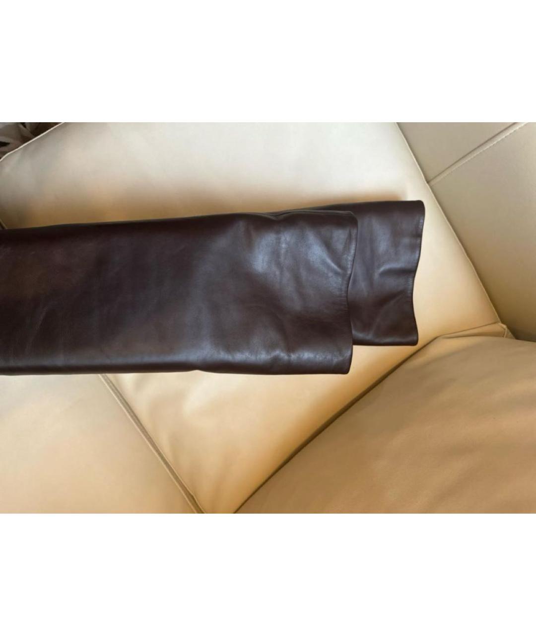 THE ROW Коричневые кожаные ботфорты, фото 8