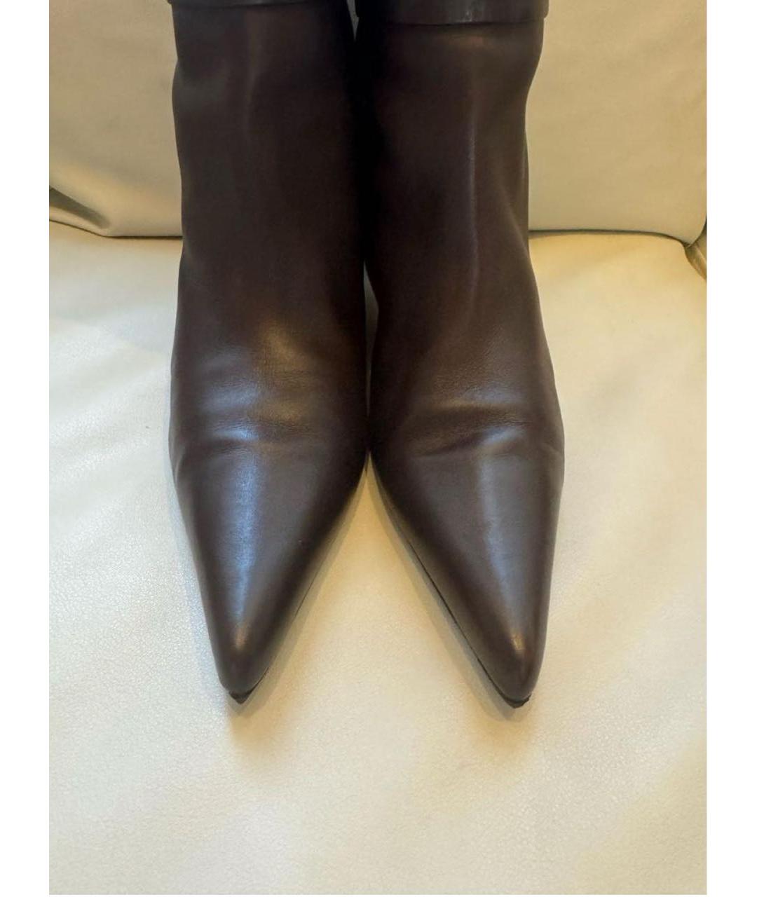 THE ROW Коричневые кожаные ботфорты, фото 2