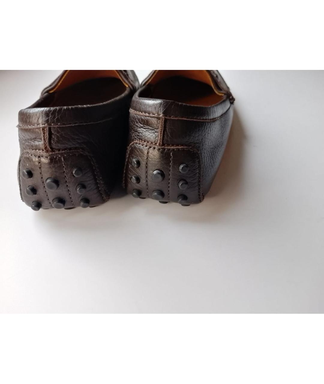 GUCCI Коричневые кожаные лоферы/мокасины, фото 6