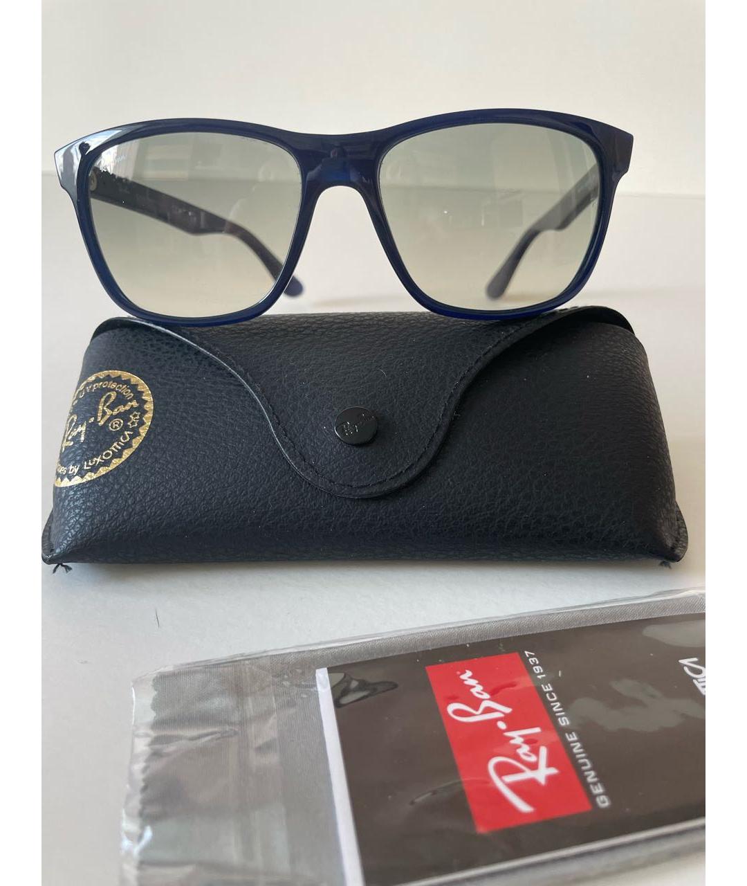 RAY BAN Черные пластиковые солнцезащитные очки, фото 8