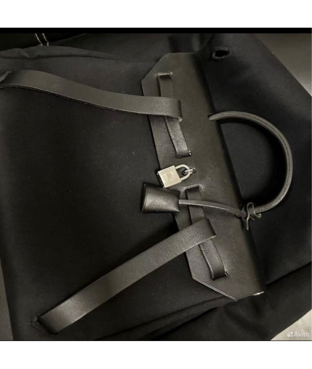 HERMES Черная сумка с короткими ручками, фото 2