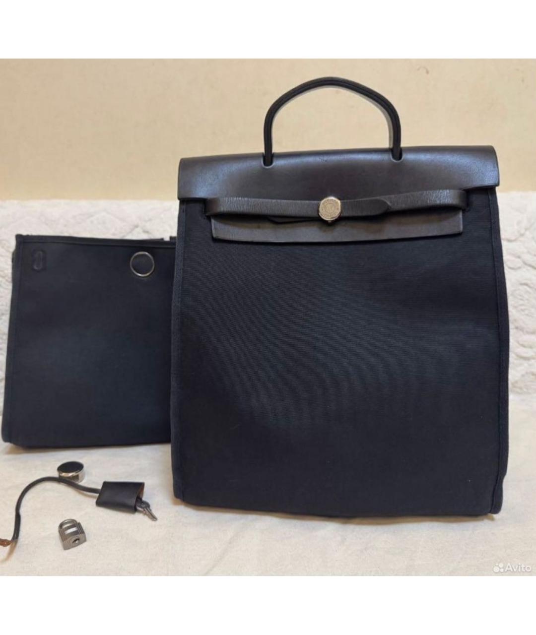 HERMES Черная сумка с короткими ручками, фото 3