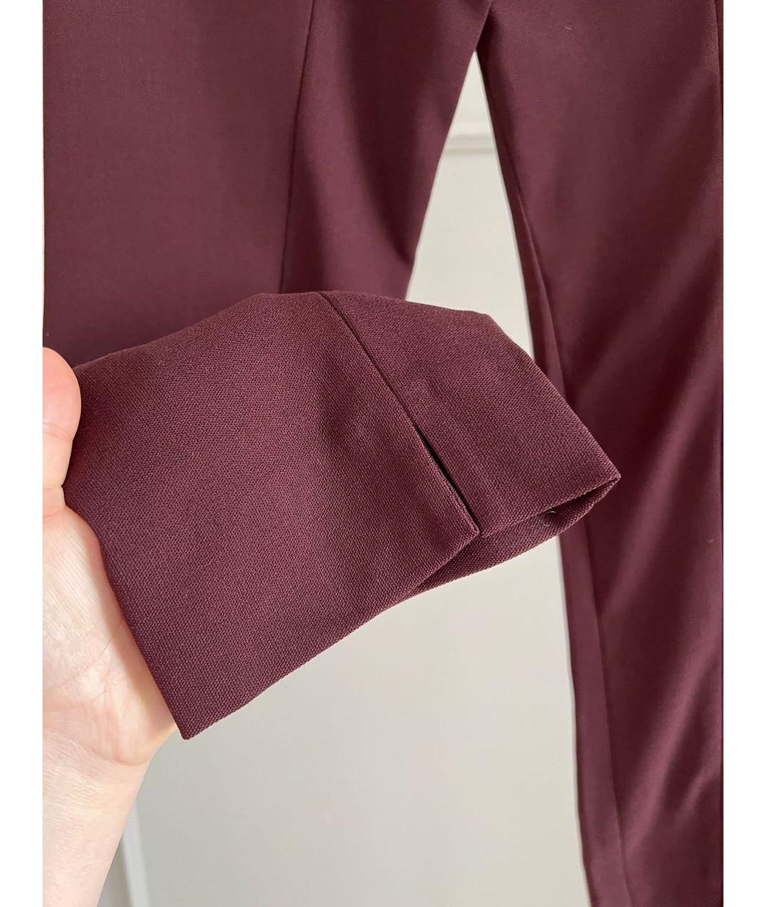 HERMES Бордовые брюки узкие, фото 4