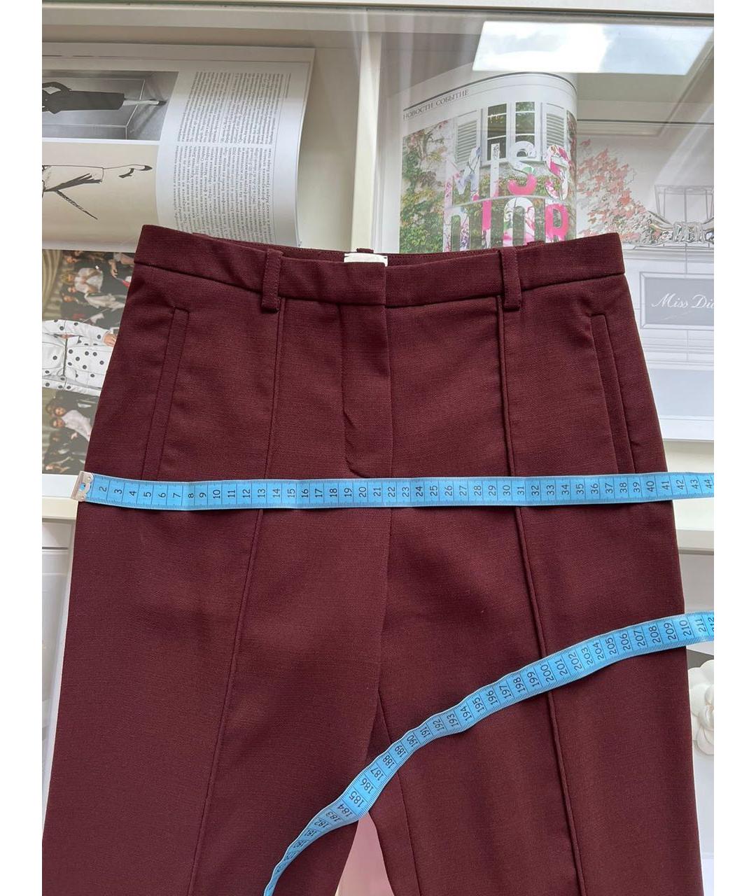 HERMES Бордовые брюки узкие, фото 6