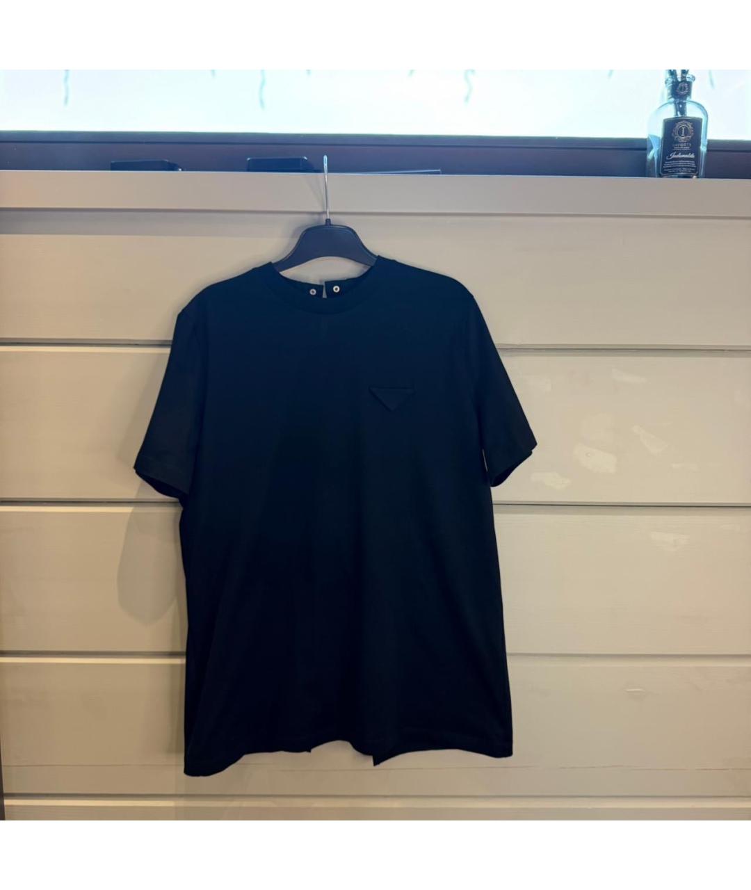 PRADA Черная хлопковая футболка, фото 5