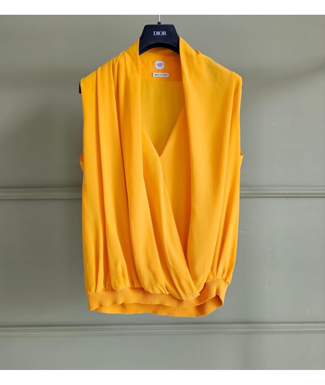 HERMES Желтая блузы, фото 8