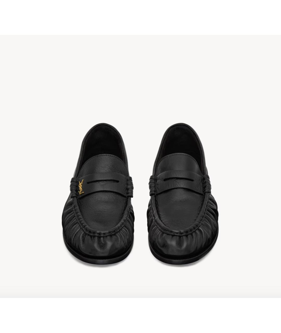 SAINT LAURENT Черные кожаные лоферы, фото 2