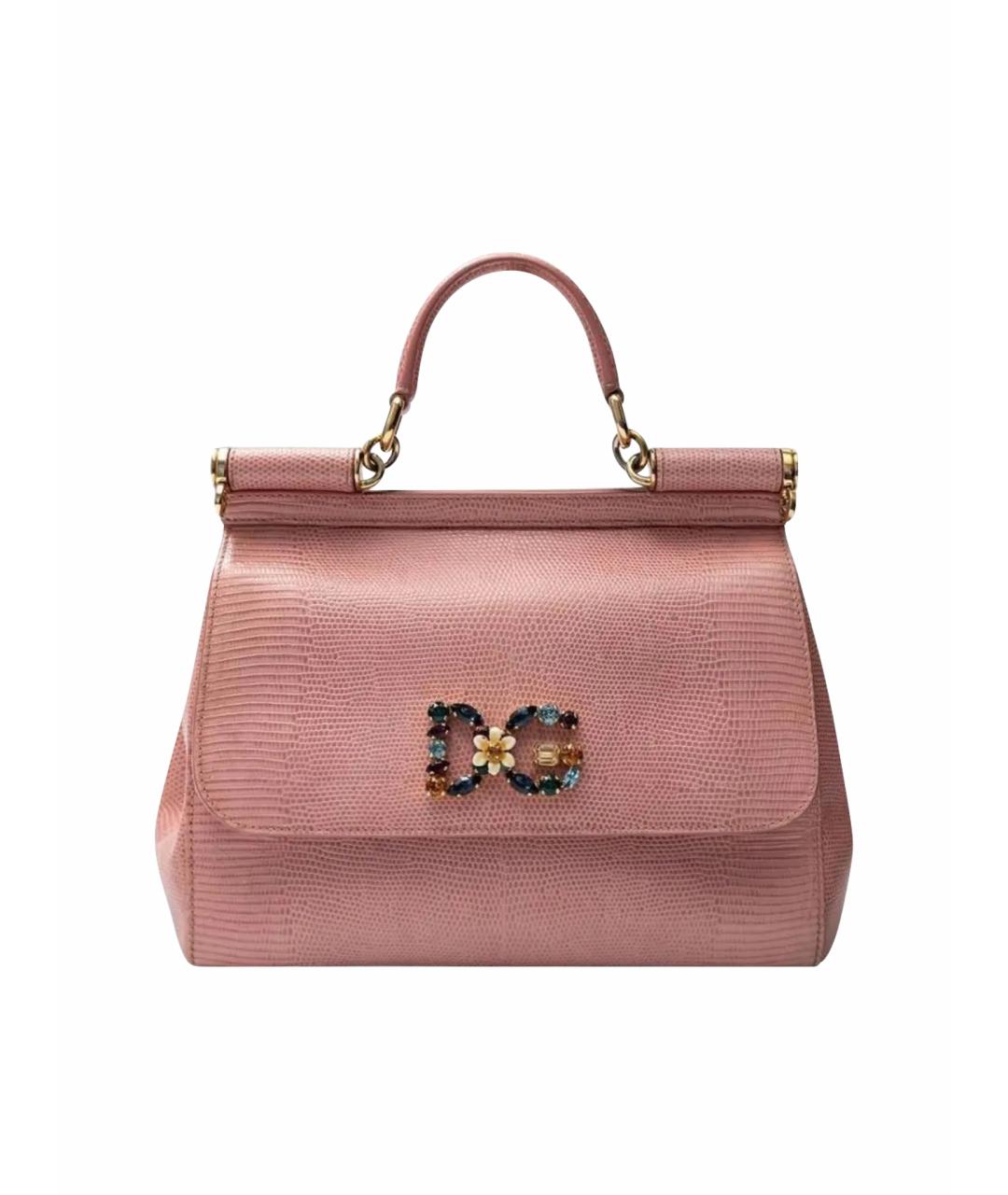 DOLCE&GABBANA Коралловая кожаная сумка с короткими ручками, фото 1