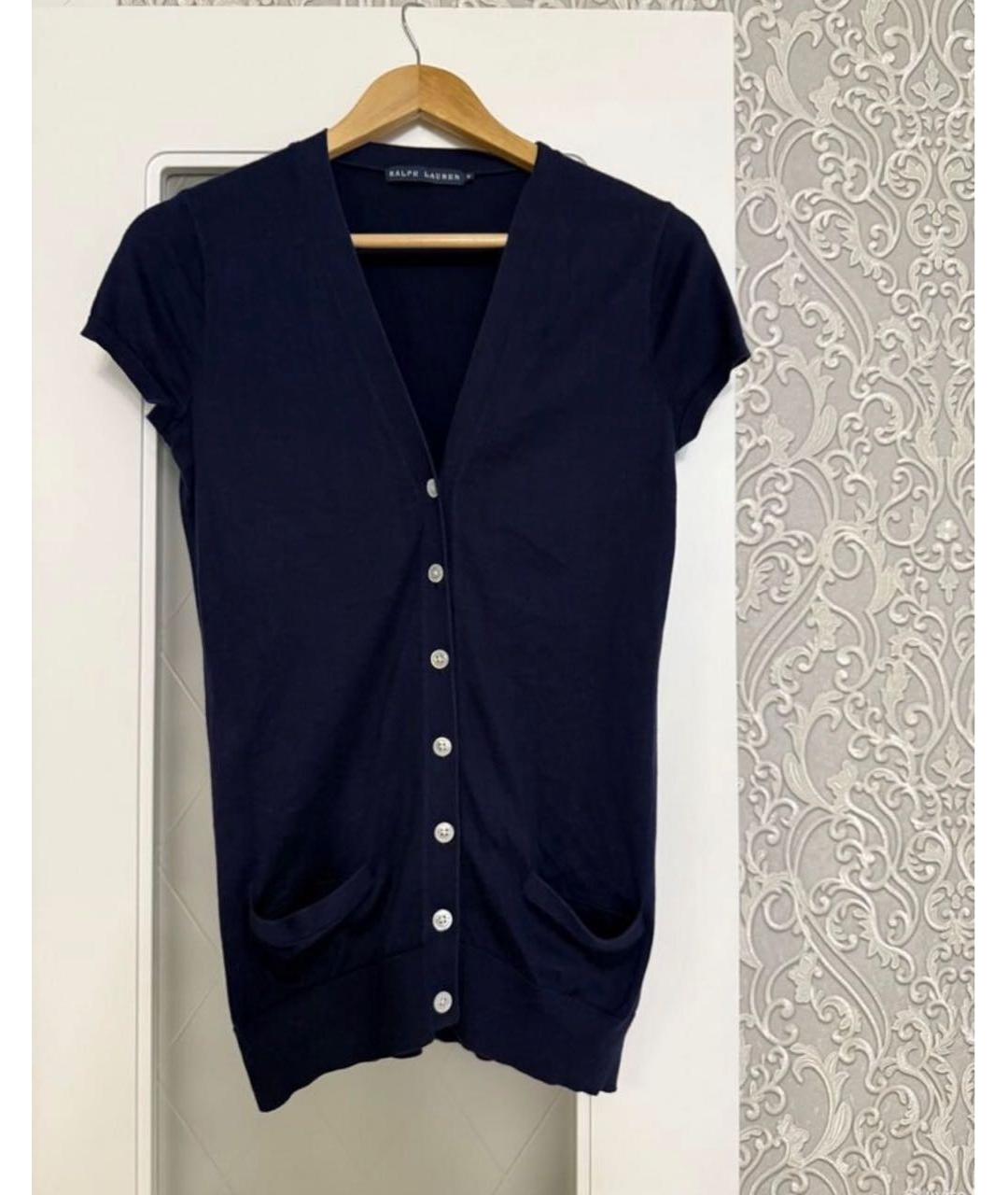 RALPH LAUREN Темно-синяя хлопковая жилетка, фото 4