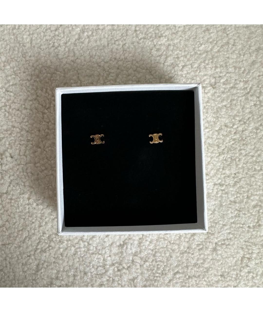CELINE Золотые латунные серьги, фото 7