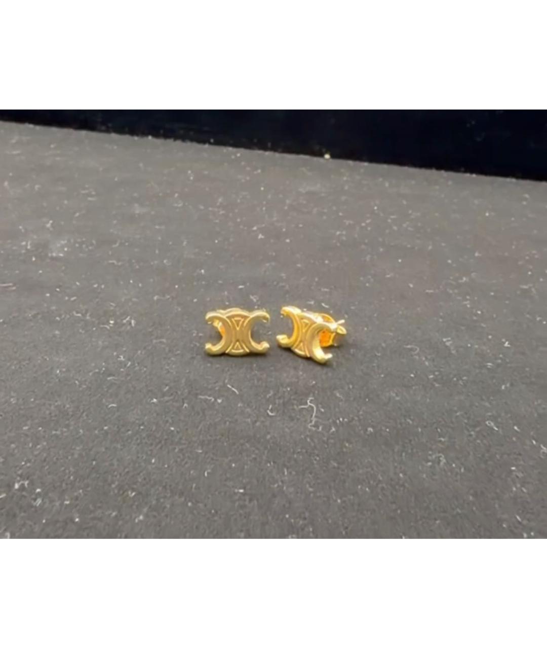 CELINE Золотые латунные серьги, фото 5