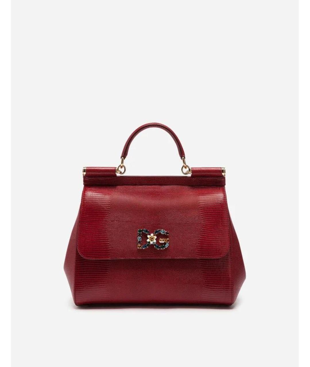 DOLCE&GABBANA Красная кожаная сумка с короткими ручками, фото 9