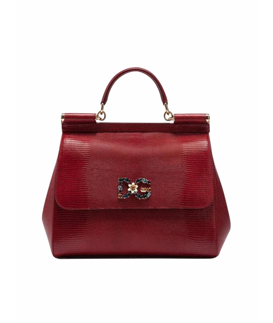 DOLCE&GABBANA Красная кожаная сумка с короткими ручками, фото 1