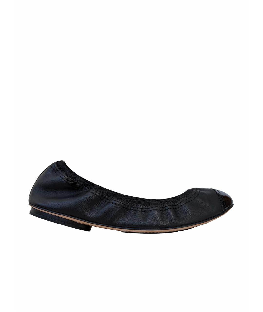 CHANEL Черные кожаные балетки, фото 1