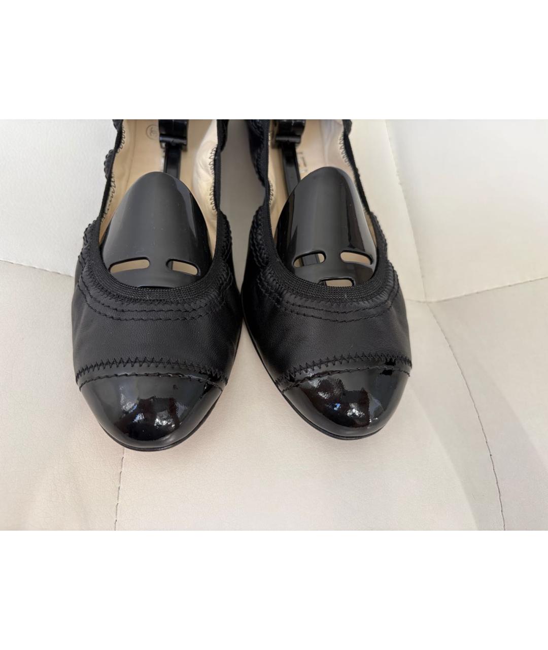CHANEL Черные кожаные балетки, фото 7