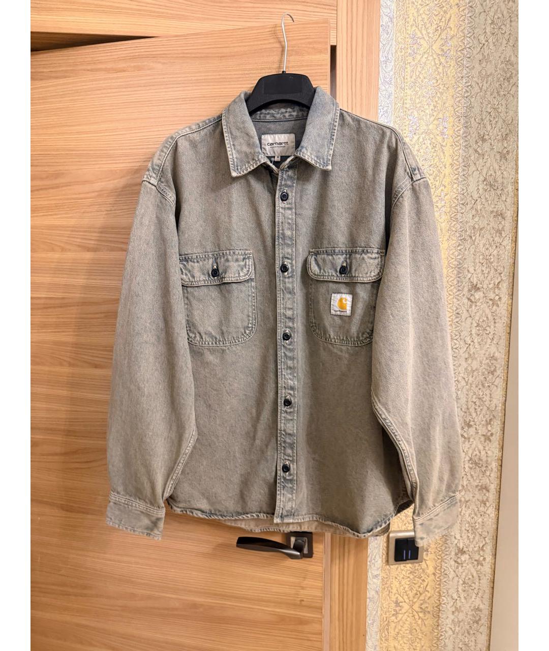 CARHARTT WIP Голубая хлопковая кэжуал рубашка, фото 3