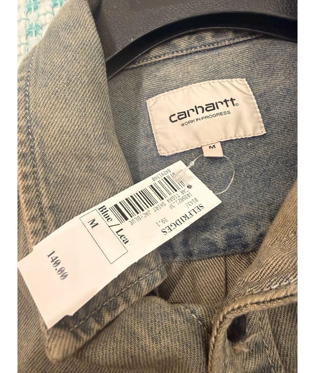 CARHARTT WIP Голубая хлопковая кэжуал рубашка, фото 5