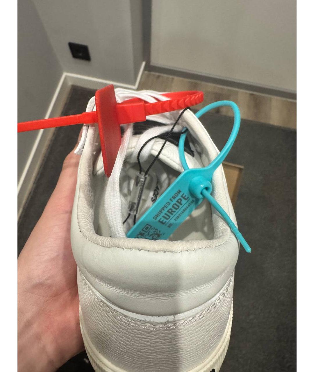 OFF-WHITE Белые кожаные низкие кроссовки / кеды, фото 3