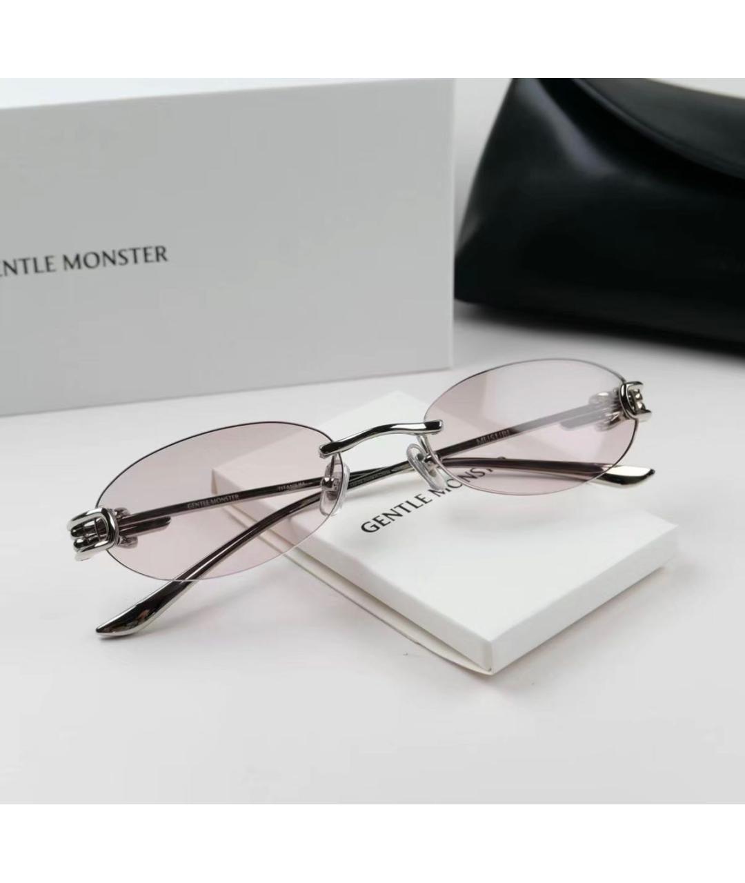 GENTLE MONSTER Бежевые металлические солнцезащитные очки, фото 4