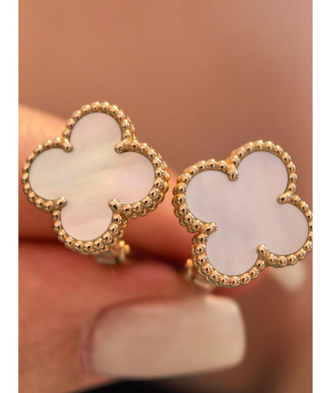 VAN CLEEF & ARPELS Белые серьги из желтого золота, фото 4