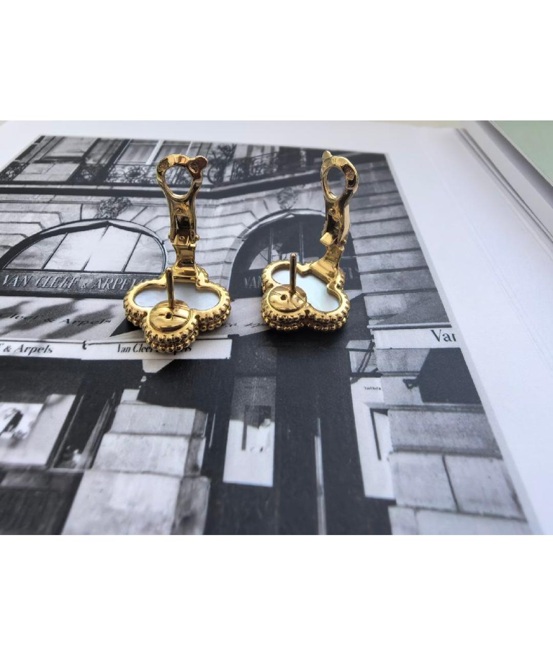VAN CLEEF & ARPELS Белые серьги из желтого золота, фото 2