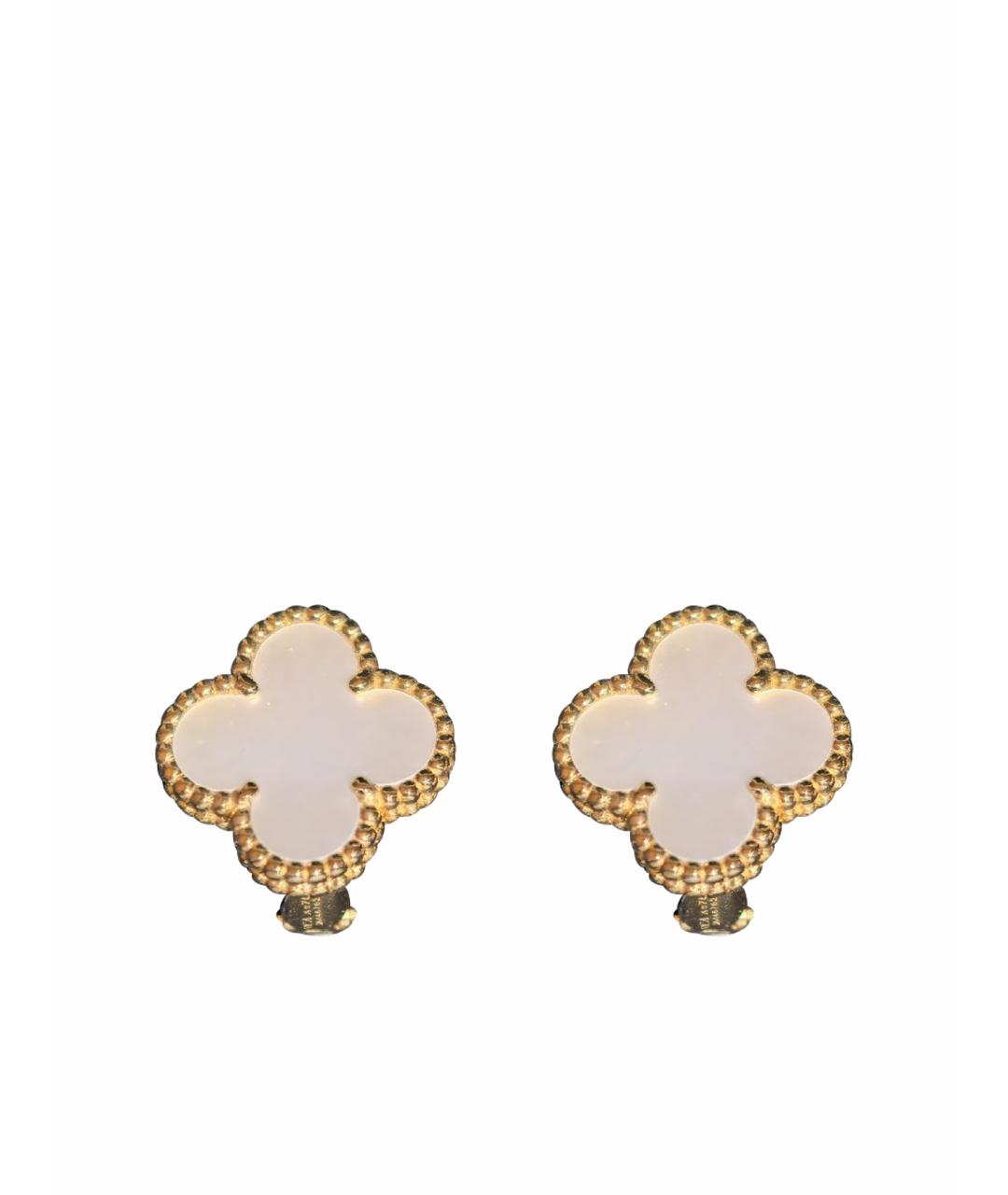 VAN CLEEF & ARPELS Белые серьги из желтого золота, фото 1