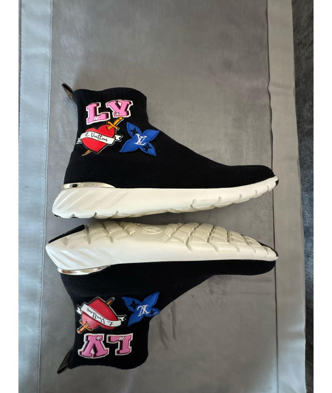 LOUIS VUITTON Черные текстильные кроссовки, фото 6