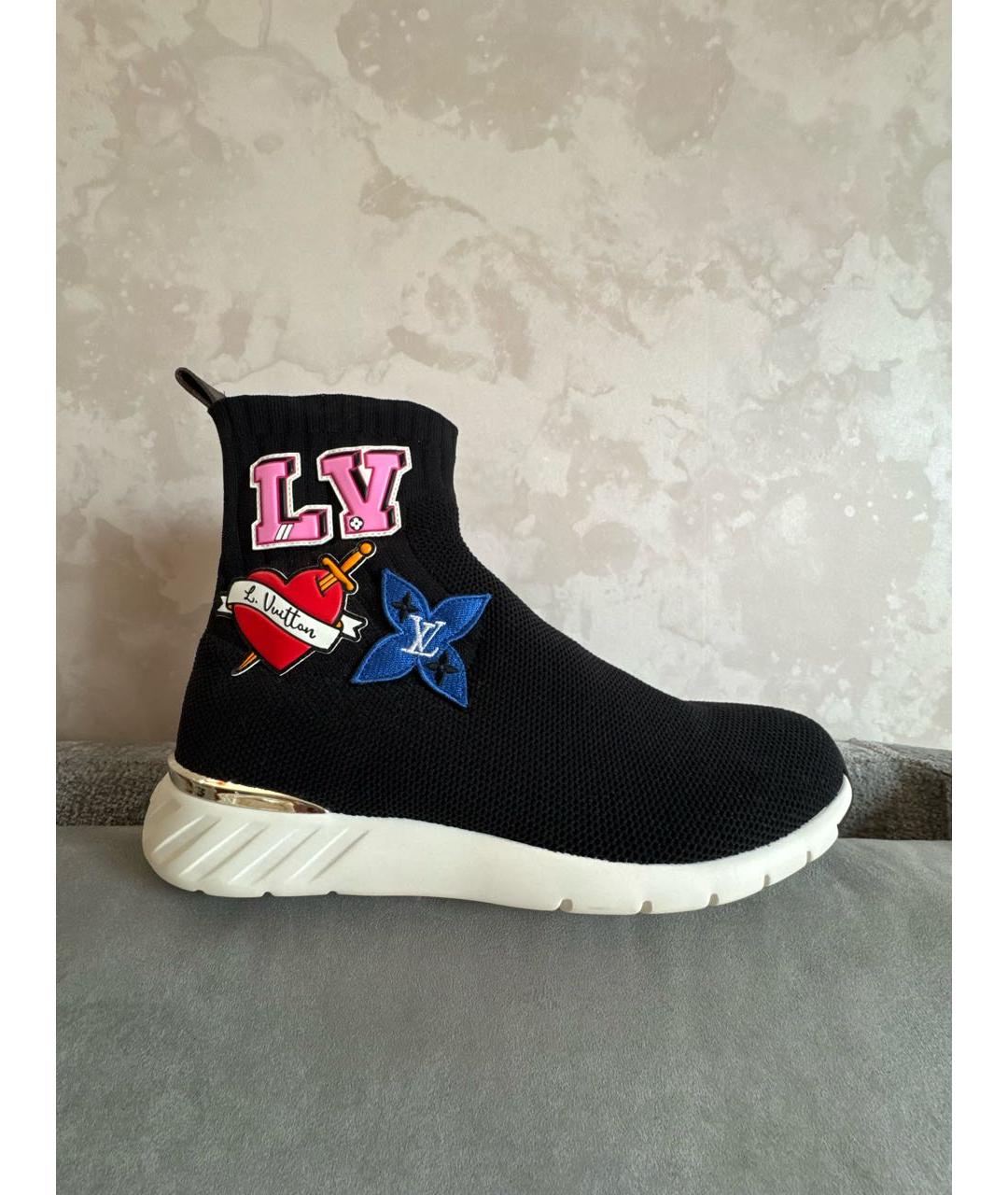 LOUIS VUITTON Черные текстильные кроссовки, фото 9