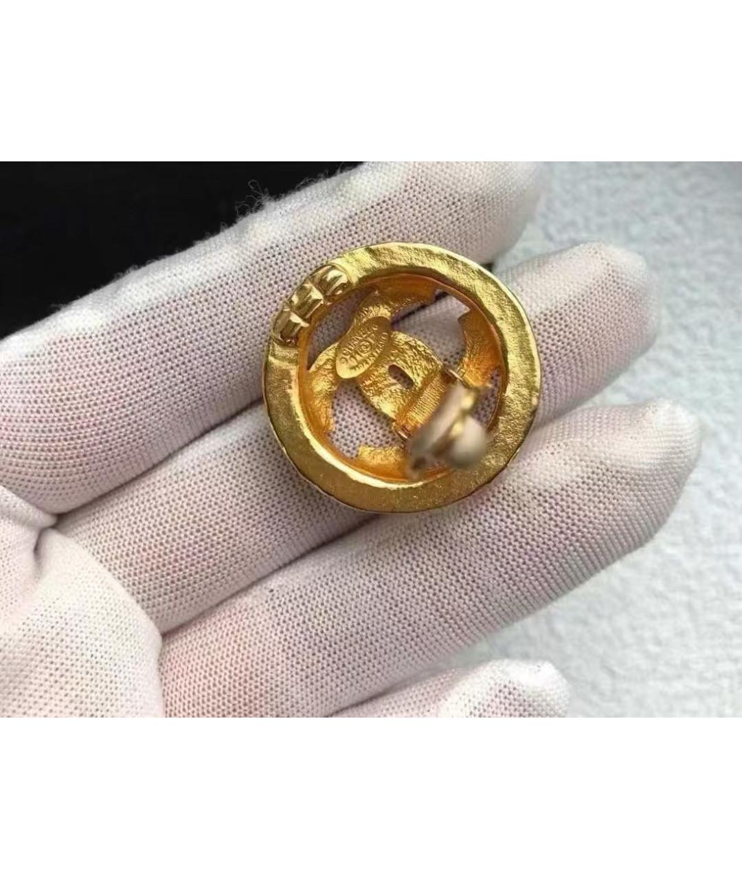 CHANEL Золотые металлические клипсы, фото 4