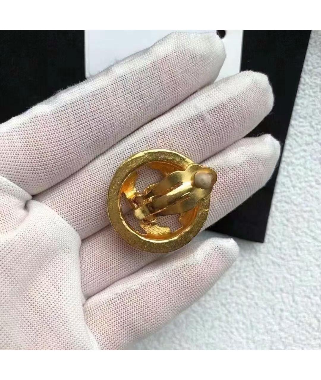 CHANEL Золотые металлические клипсы, фото 3