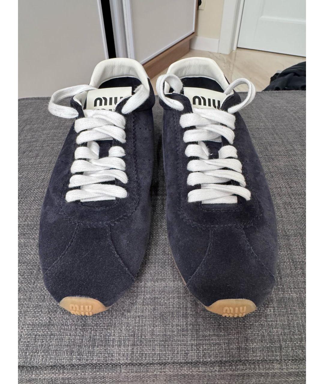 MIU MIU Синие замшевые кеды, фото 2