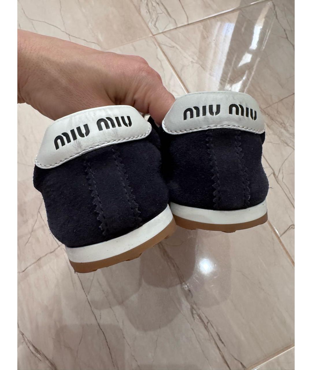 MIU MIU Синие замшевые кеды, фото 7