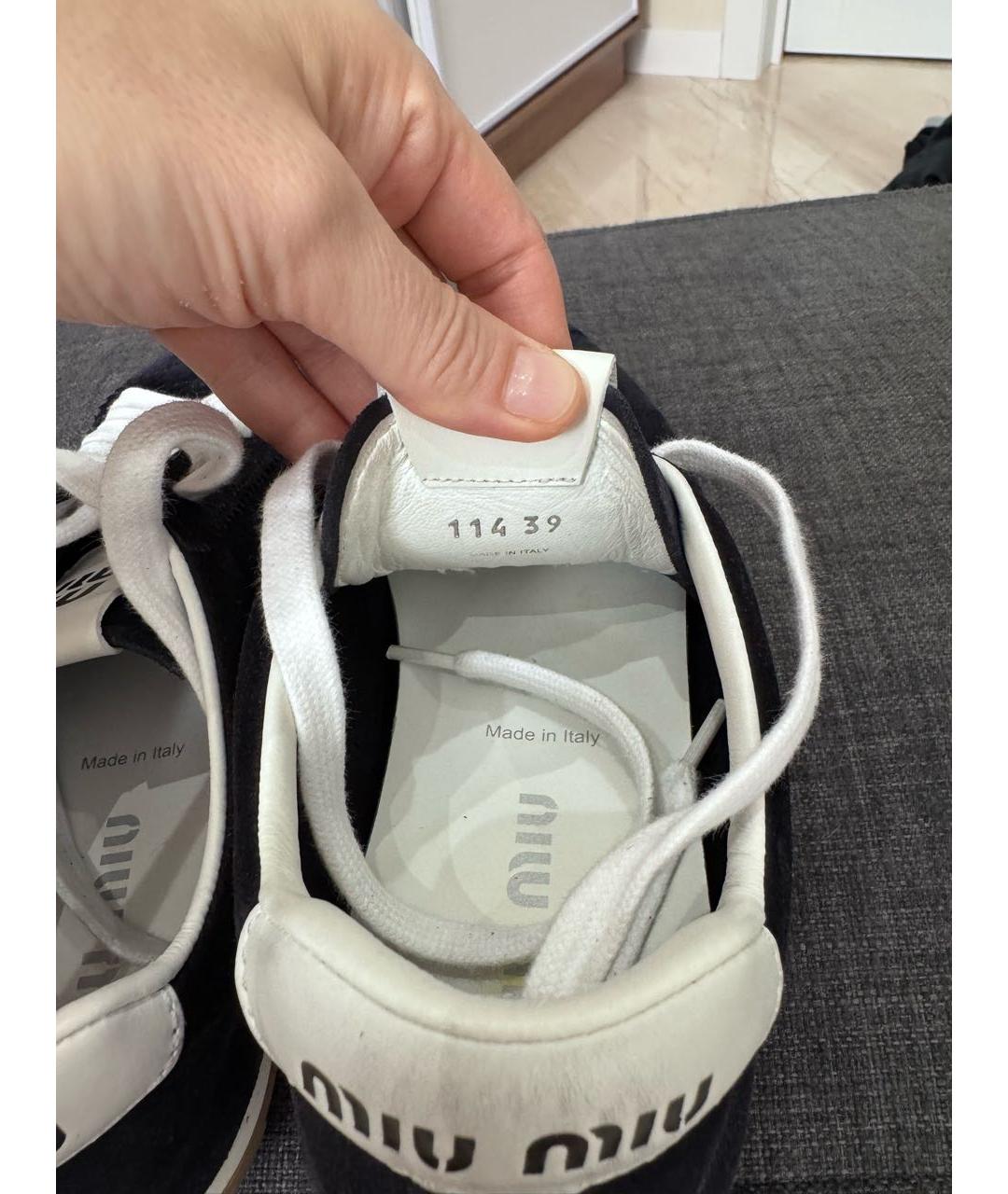 MIU MIU Синие замшевые кеды, фото 6