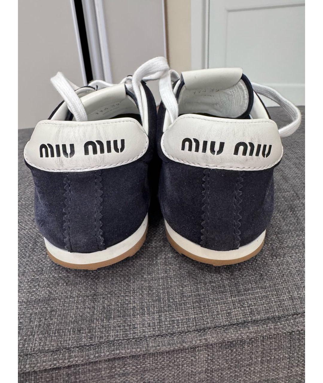 MIU MIU Синие замшевые кеды, фото 4