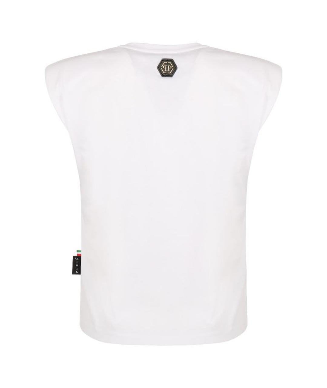 PHILIPP PLEIN Белая хлопковая футболка, фото 2