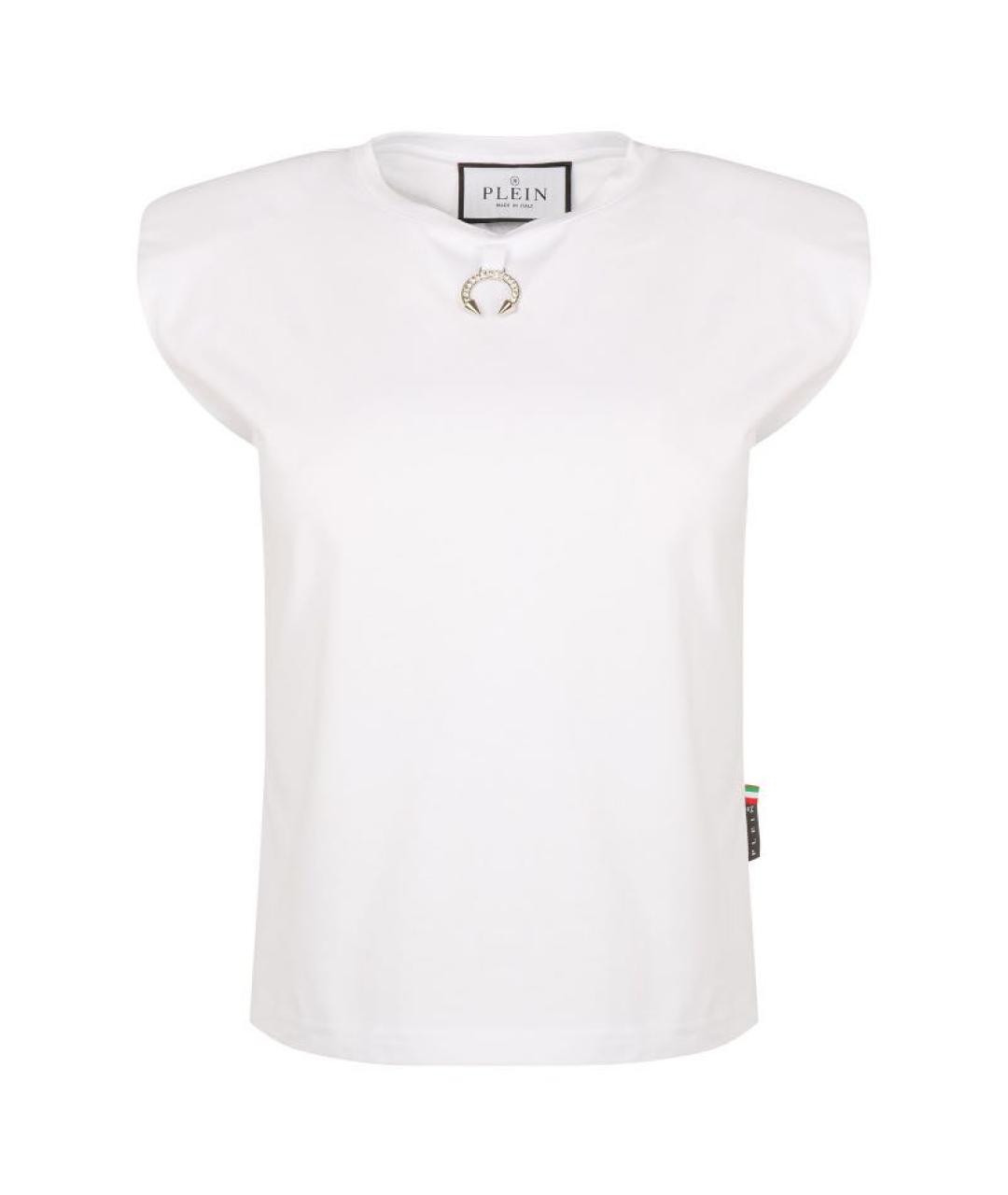 PHILIPP PLEIN Белая хлопковая футболка, фото 1