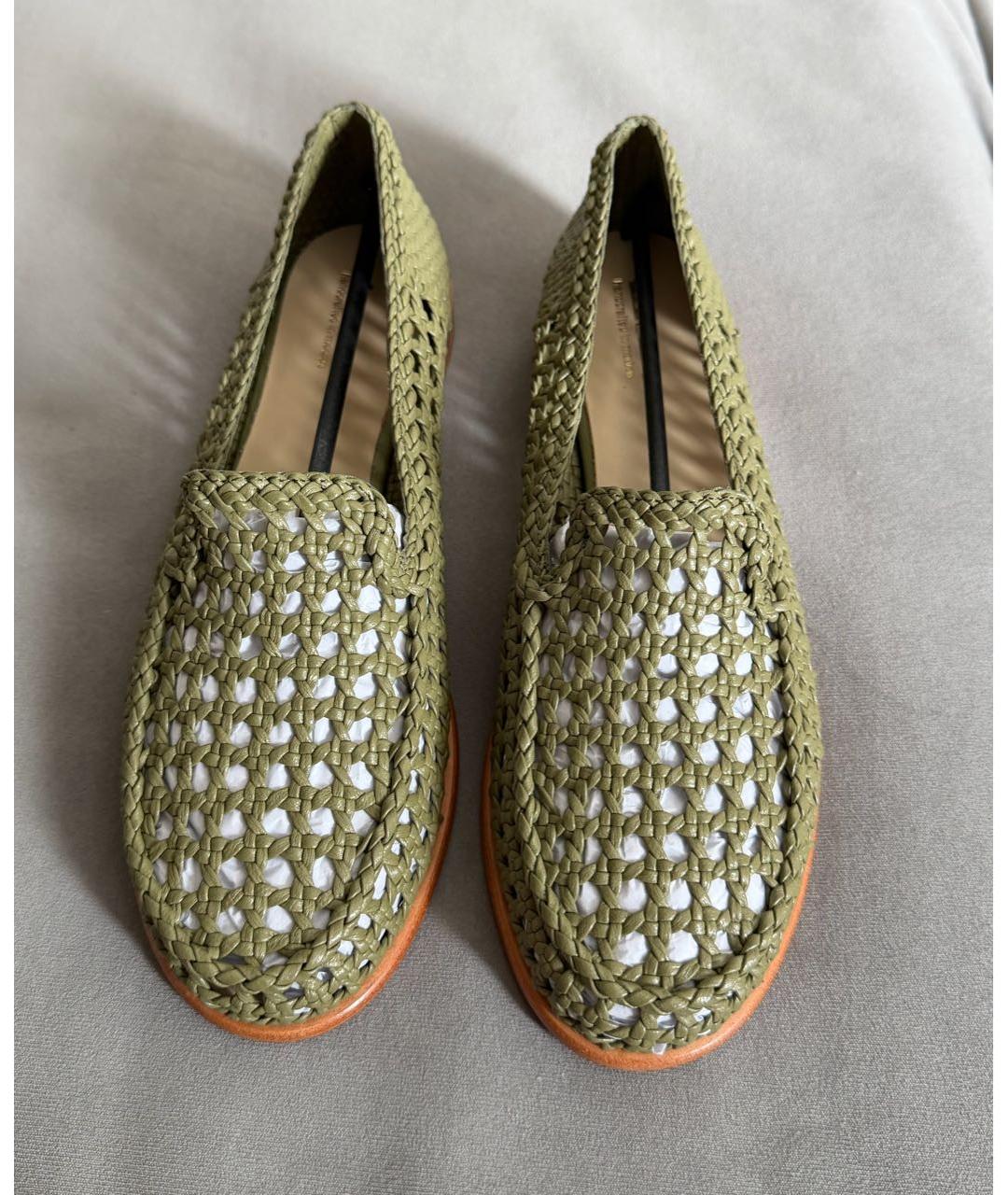 Dragon Diffusion Зеленые кожаные лоферы, фото 2