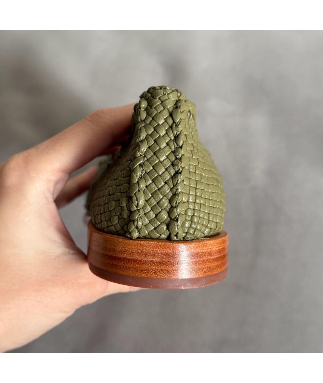 Dragon Diffusion Зеленые кожаные лоферы, фото 4