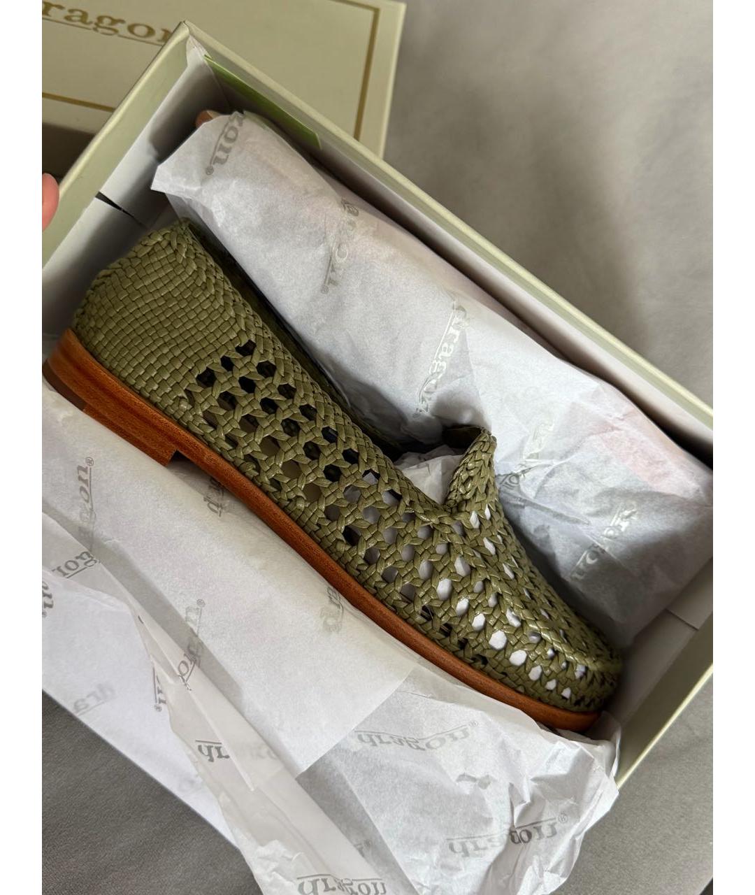 Dragon Diffusion Зеленые кожаные лоферы, фото 8