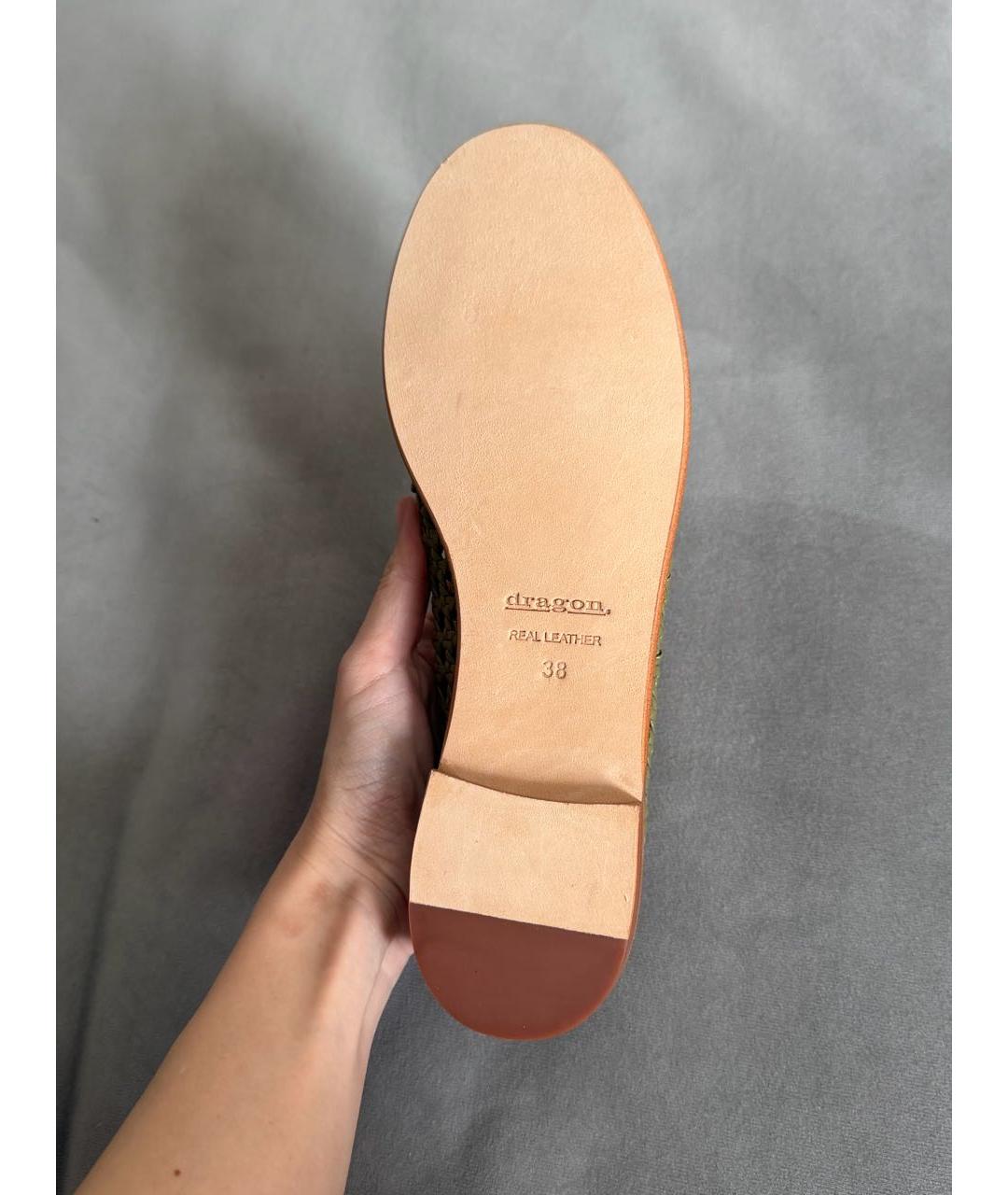 Dragon Diffusion Зеленые кожаные лоферы, фото 6