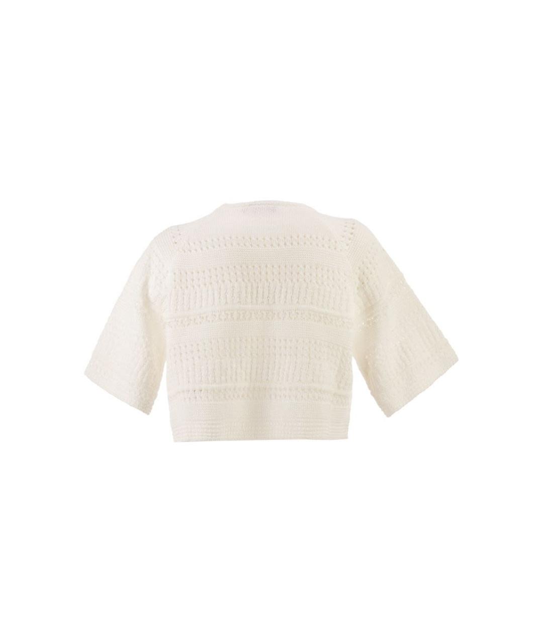 WEEKEND MAX MARA Белый хлопковый джемпер / свитер, фото 2