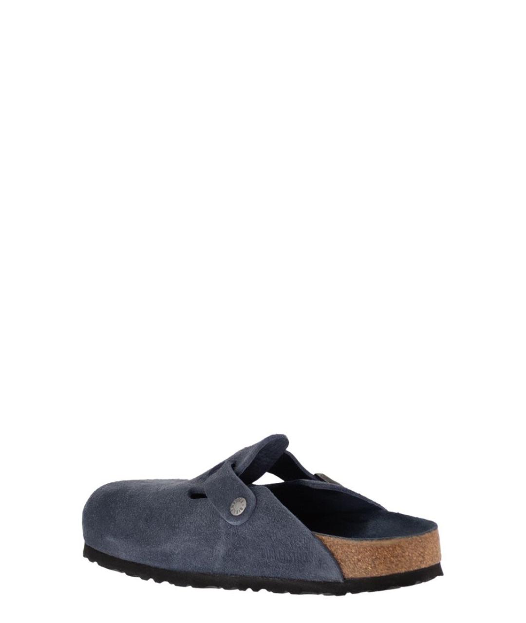 BIRKENSTOCK Темно-синие замшевые шлепанцы, фото 3