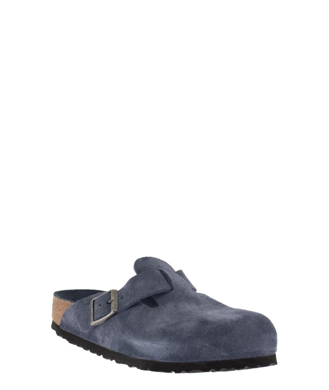 BIRKENSTOCK Темно-синие замшевые шлепанцы, фото 2