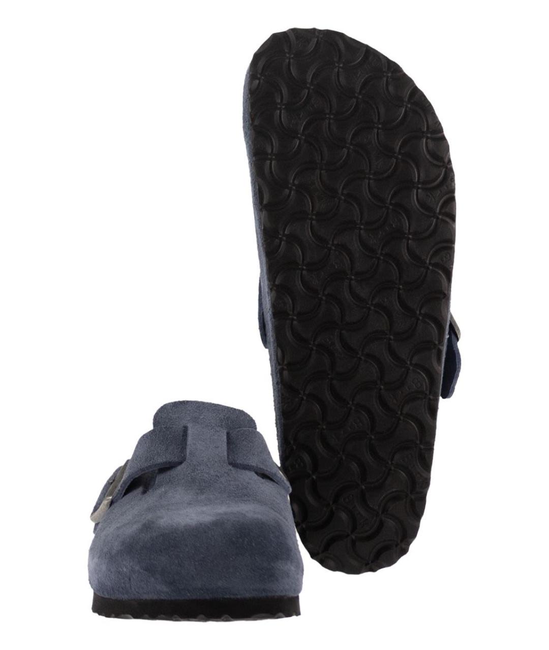 BIRKENSTOCK Темно-синие замшевые шлепанцы, фото 5