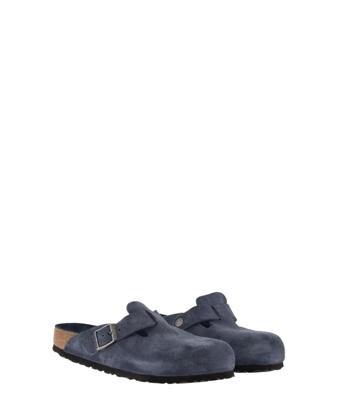 BIRKENSTOCK Темно-синие замшевые шлепанцы, фото 4