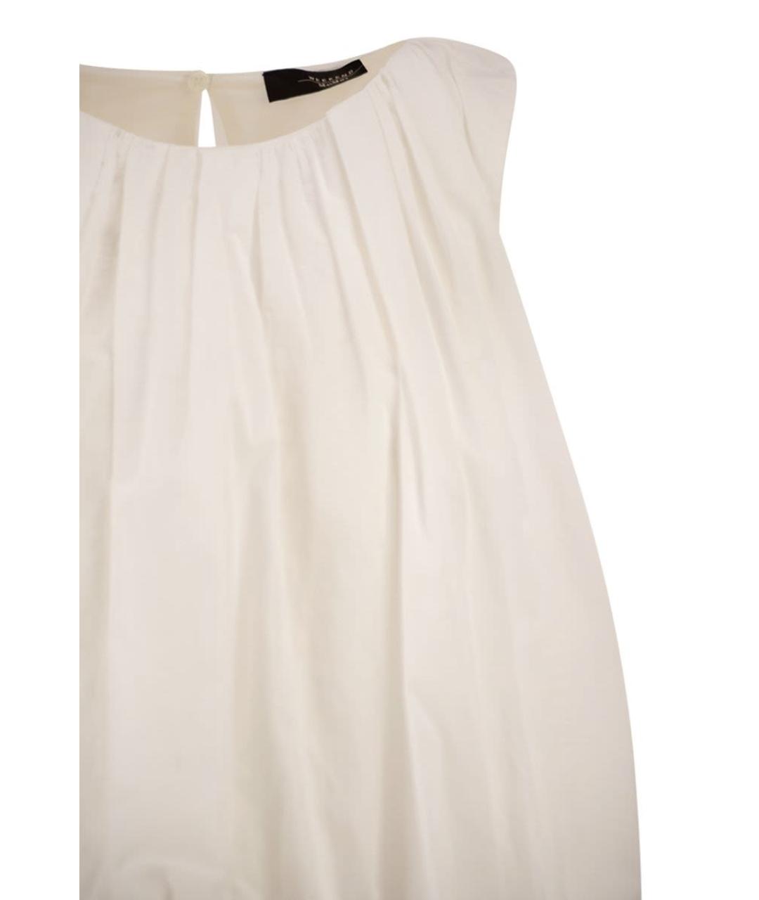 WEEKEND MAX MARA Белая хлопковая майка, фото 4